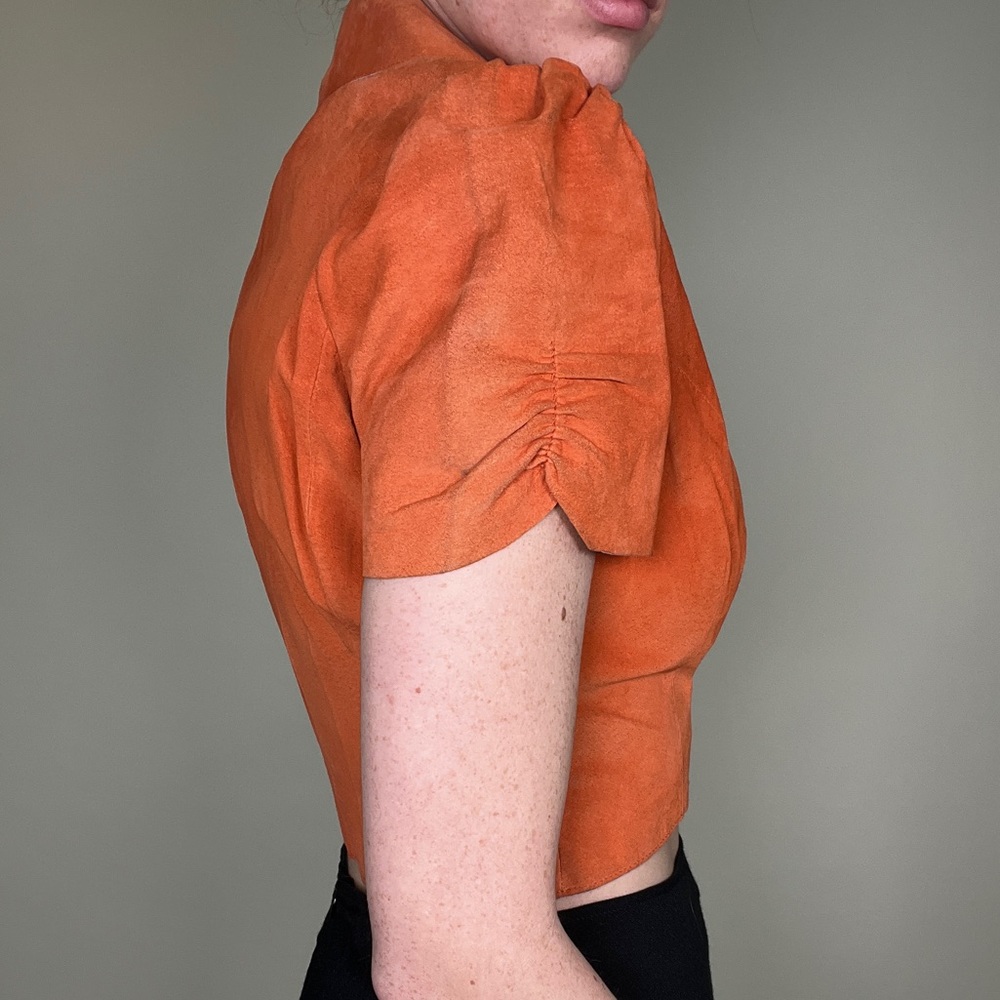 Marciano Orange Suede Bolero Jacket - Picture 4 of 7
